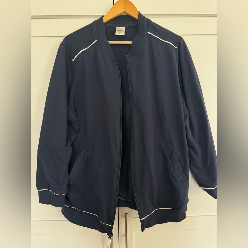 Blair Men's Dark Blue Cotton Bomber Jacket XL